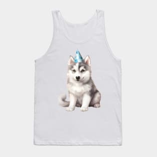 Birthday Siberian Husky Dog Tank Top